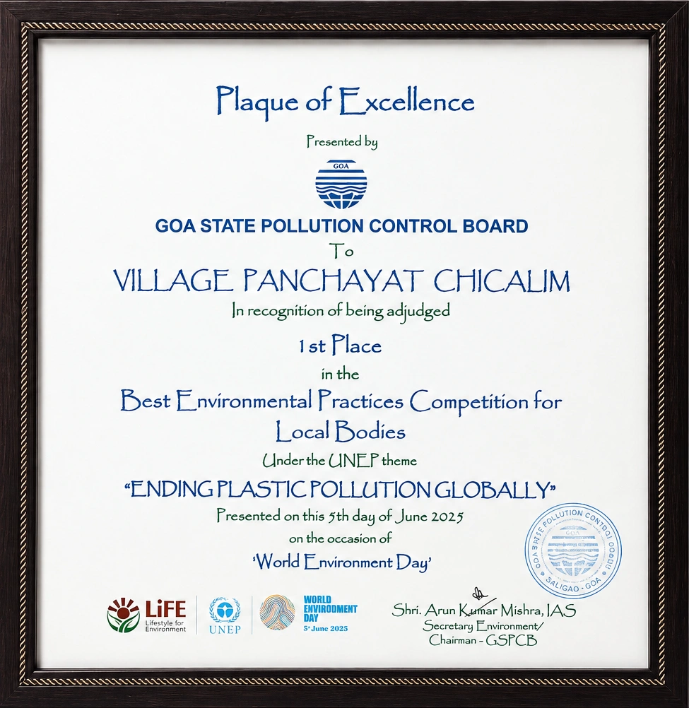 Plaque of Excellence – Best Environmental Practices